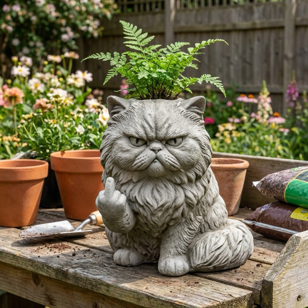 πΎ Grumpy Cat Planter Statue πΏ