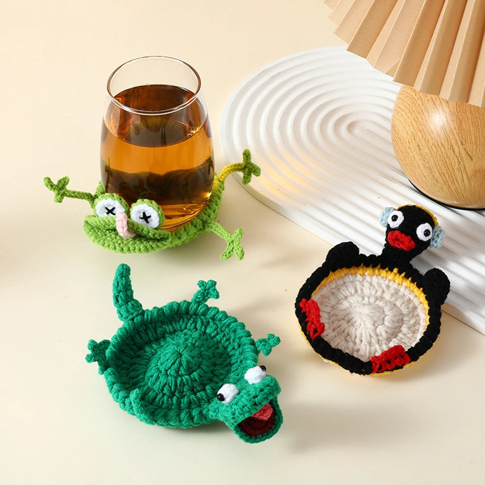 Handmade Crochet Penguin Coaster π§
