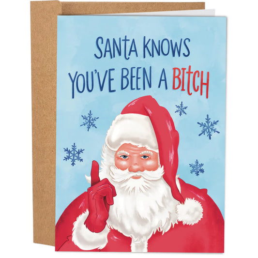 Santa Knows Christmas Card Bundle – 6 Funny Cards