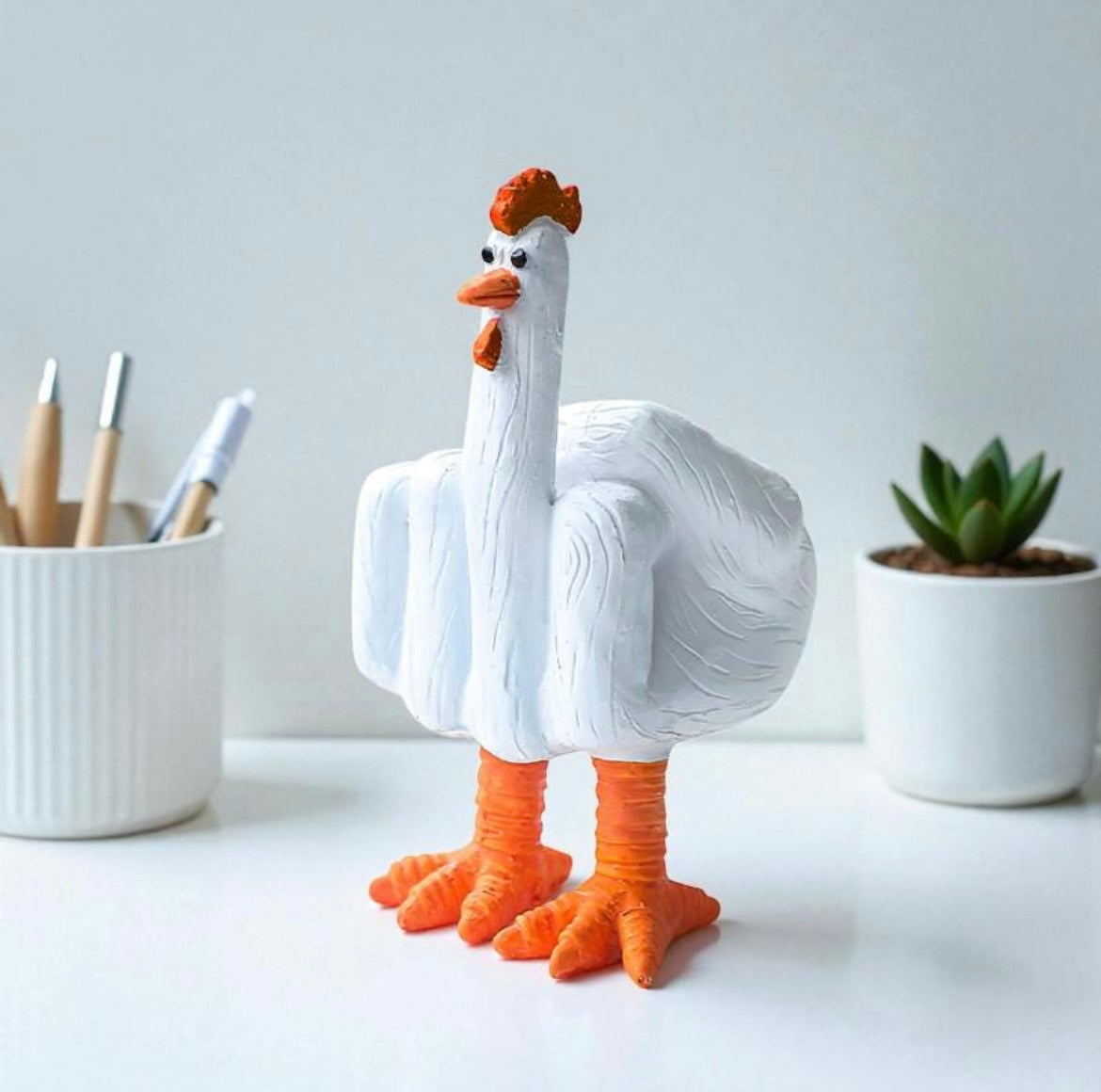 Middle Finger Duck - Funny Resin Desk Ornament