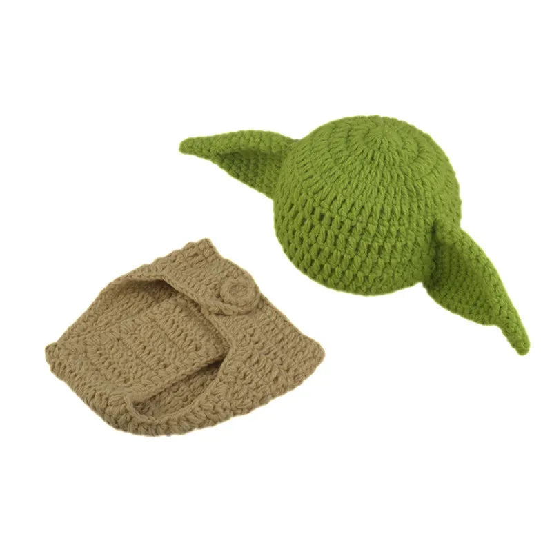 Newborn Baby Yoda Knit Costume Set