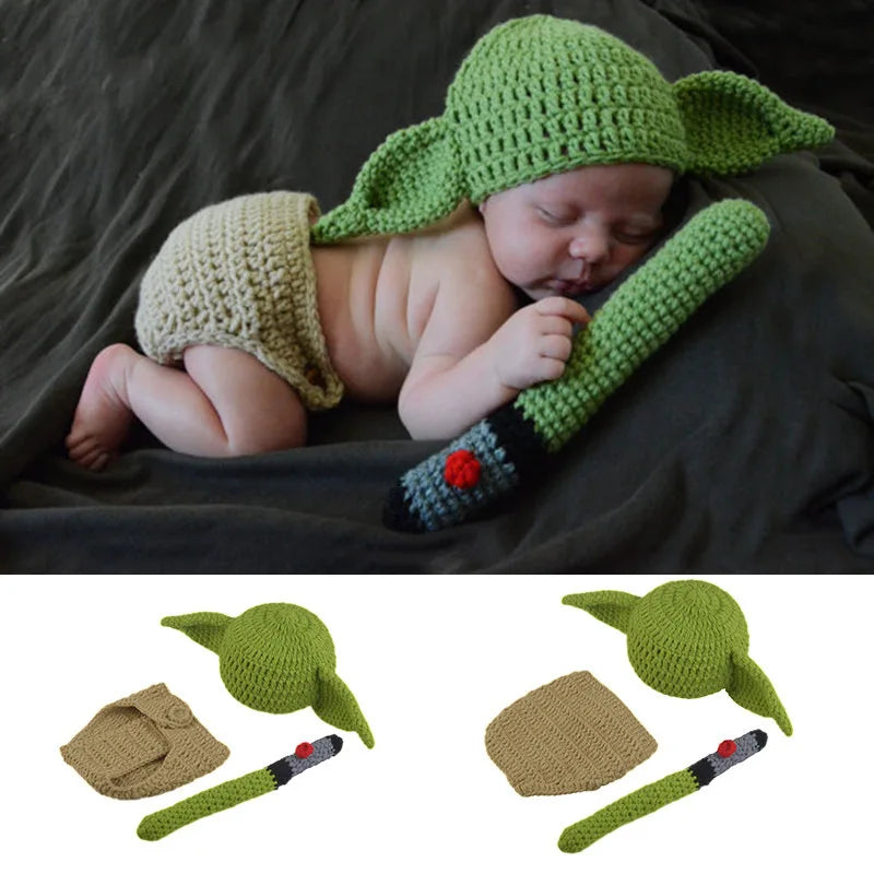 Newborn Baby Yoda Knit Costume Set