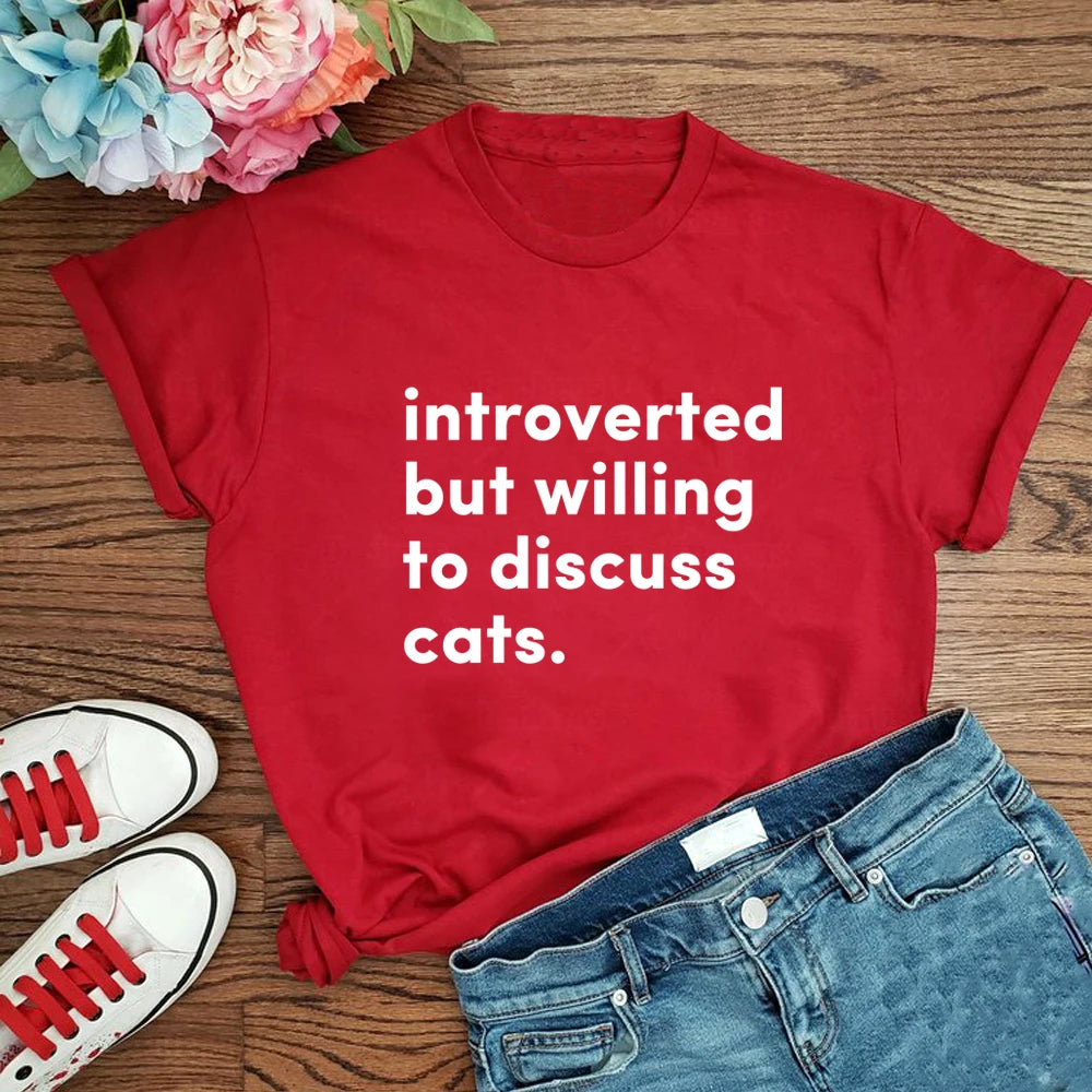 FUNNY T-SHIRT FOR INTROVERTED CAT LOVERS - UNISEX