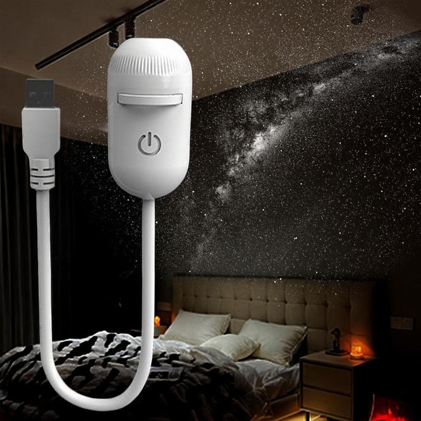 2-in-1 LED Galaxy Star Projector Light (360° Rotating)