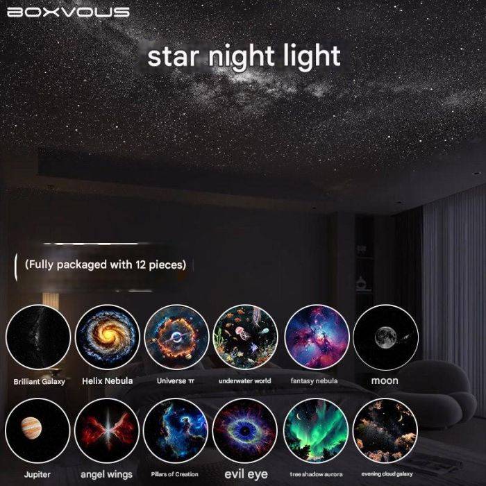 2-in-1 LED Galaxy Star Projector Light (360° Rotating)