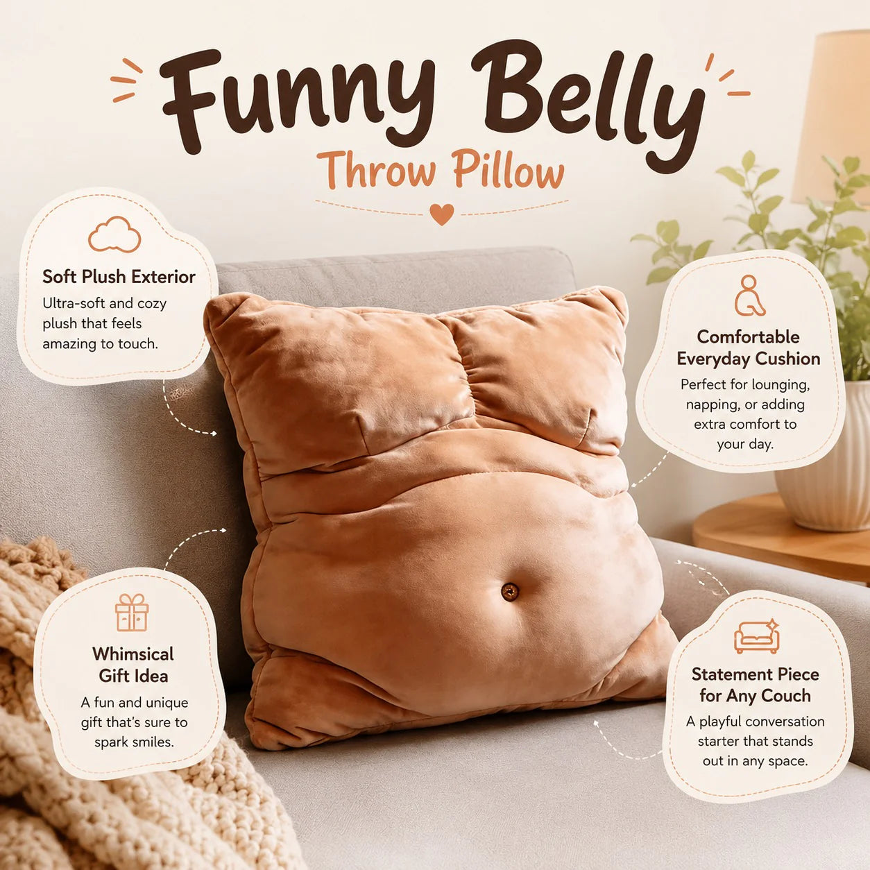DAD BOD COUCH THROW PILLOW