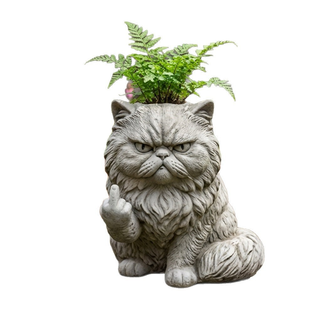 😾 Grumpy Cat Planter Statue 🌿