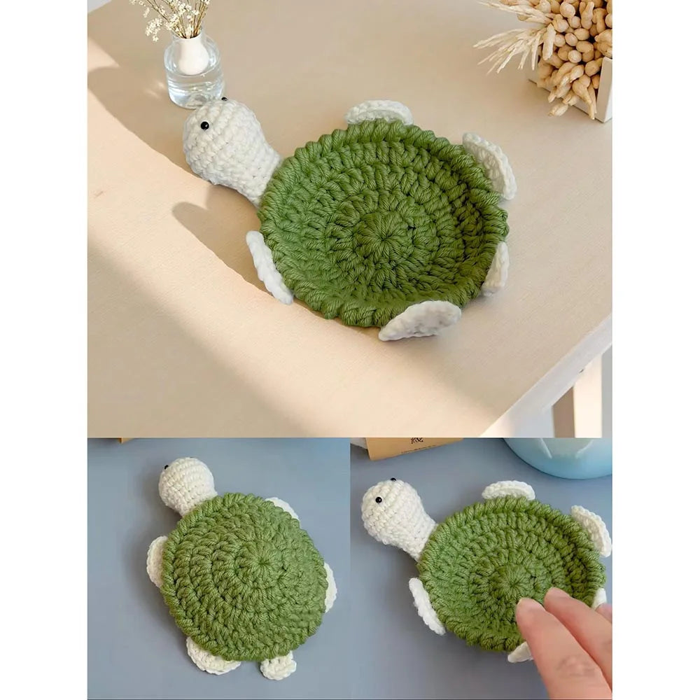 Handmade Crochet Turtle Coaster 🐢