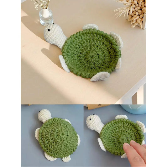 Handmade Crochet Turtle Coaster 🐢