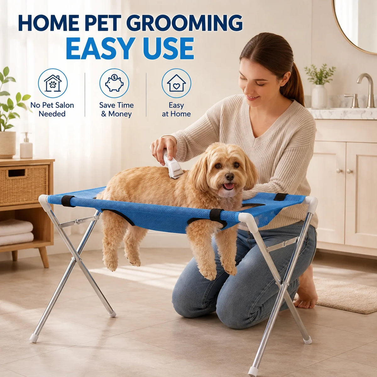 Adjustable Pet Grooming Hammock Stand