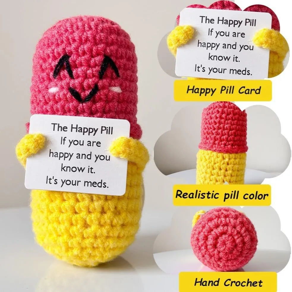 Handmade Crochet Emotional Support Pills – Funny Stress Relief Gift