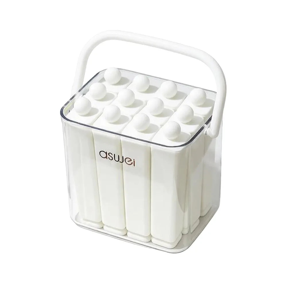 Durable Long Bar Silicone Ice Tray - 12-Slot Popsicle Maker