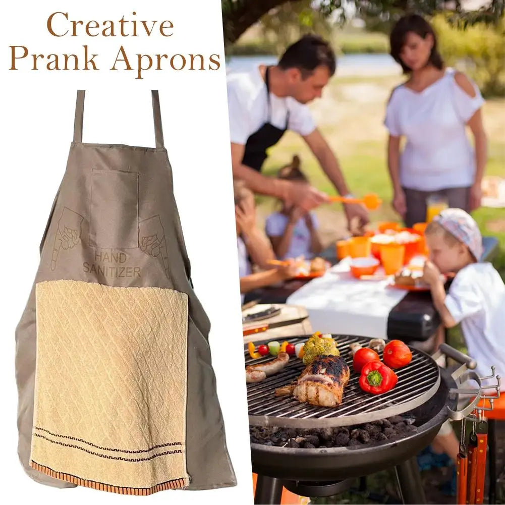Novelty Chef Apron with Hand Towel Design & Front Pocket