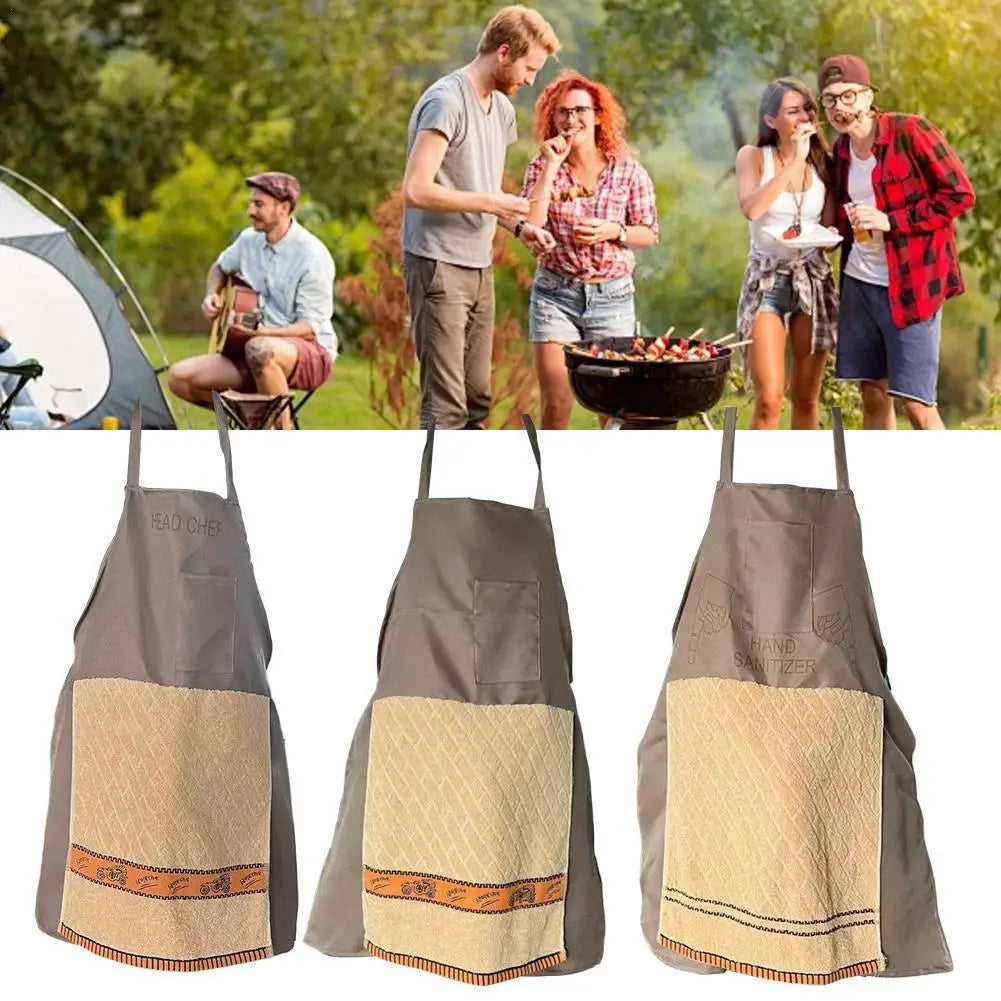 Novelty Chef Apron with Hand Towel Design & Front Pocket