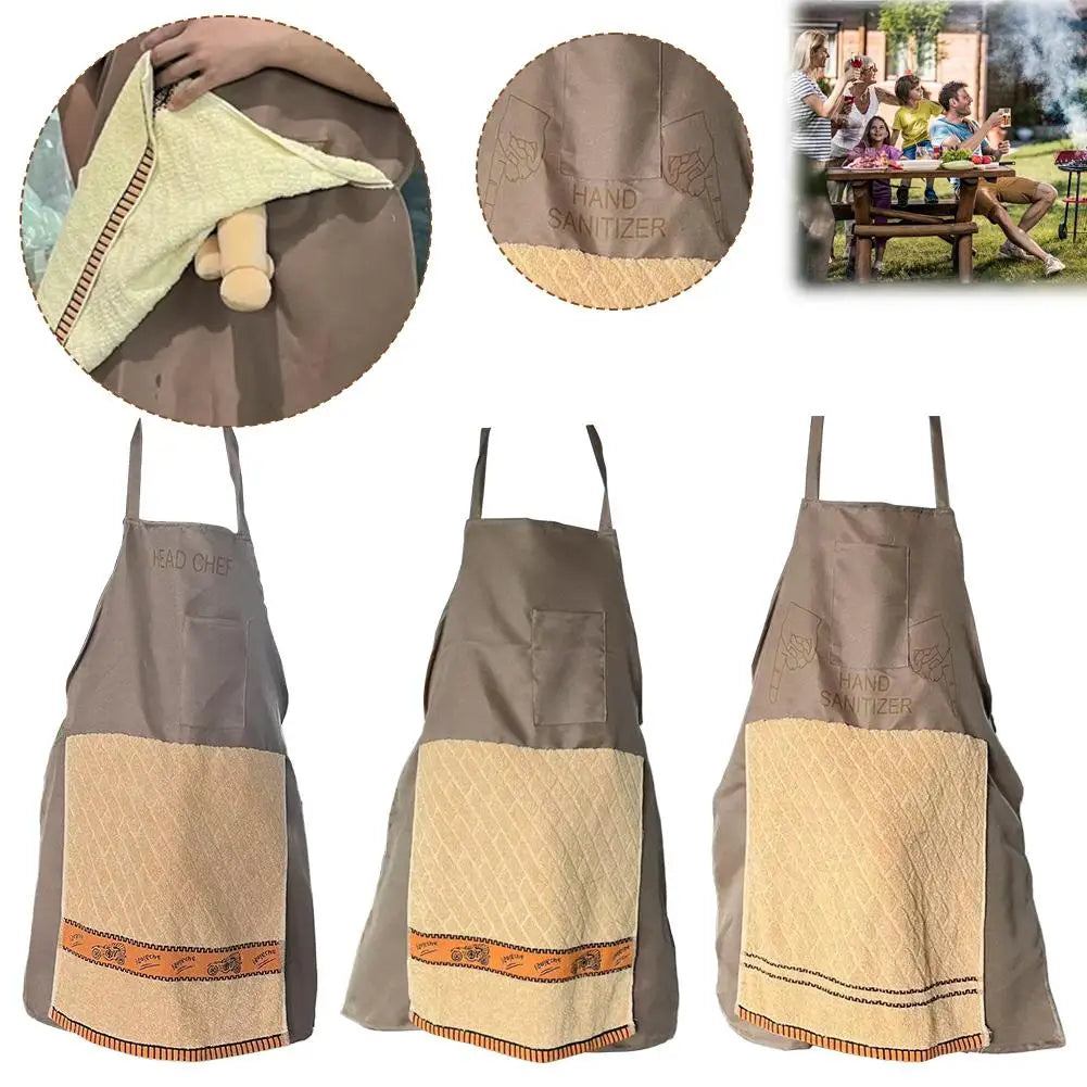 Novelty Chef Apron with Hand Towel Design & Front Pocket