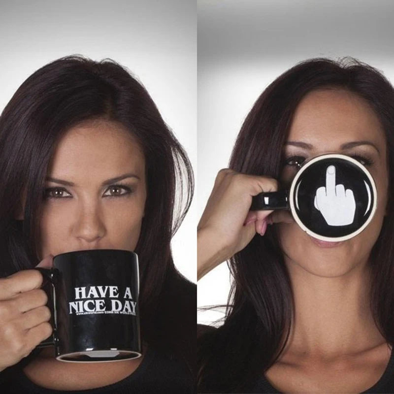Funny Hidden Message Coffee Mug – Have a Nice Day