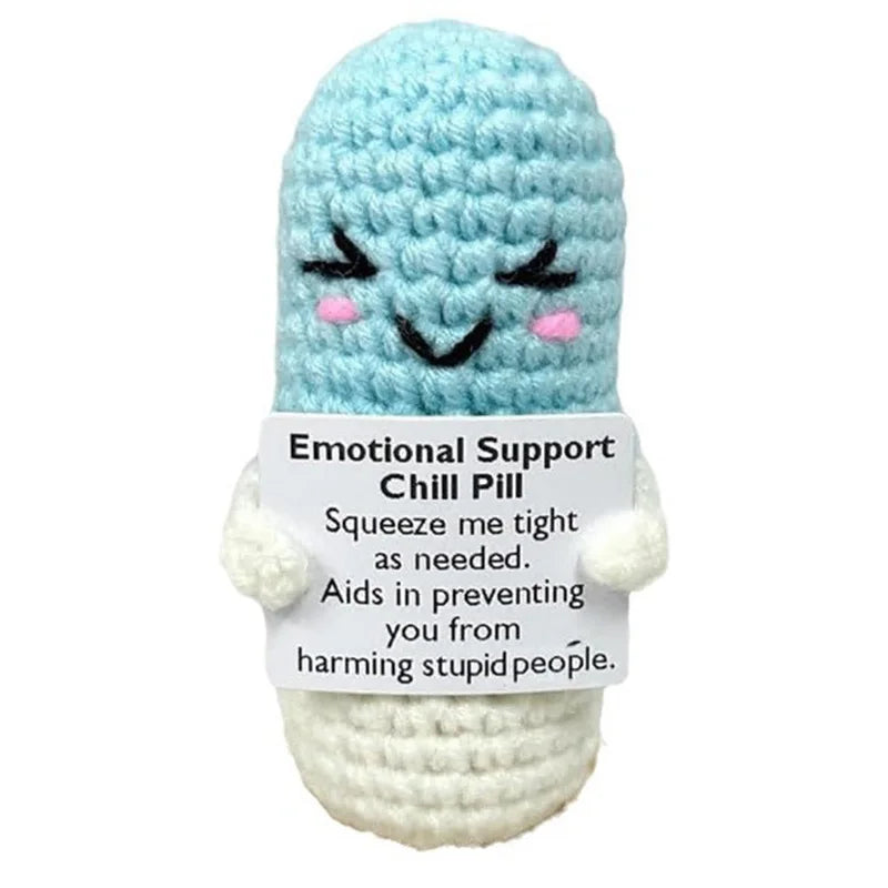 Handmade Crochet Emotional Support Pills – Funny Stress Relief Gift