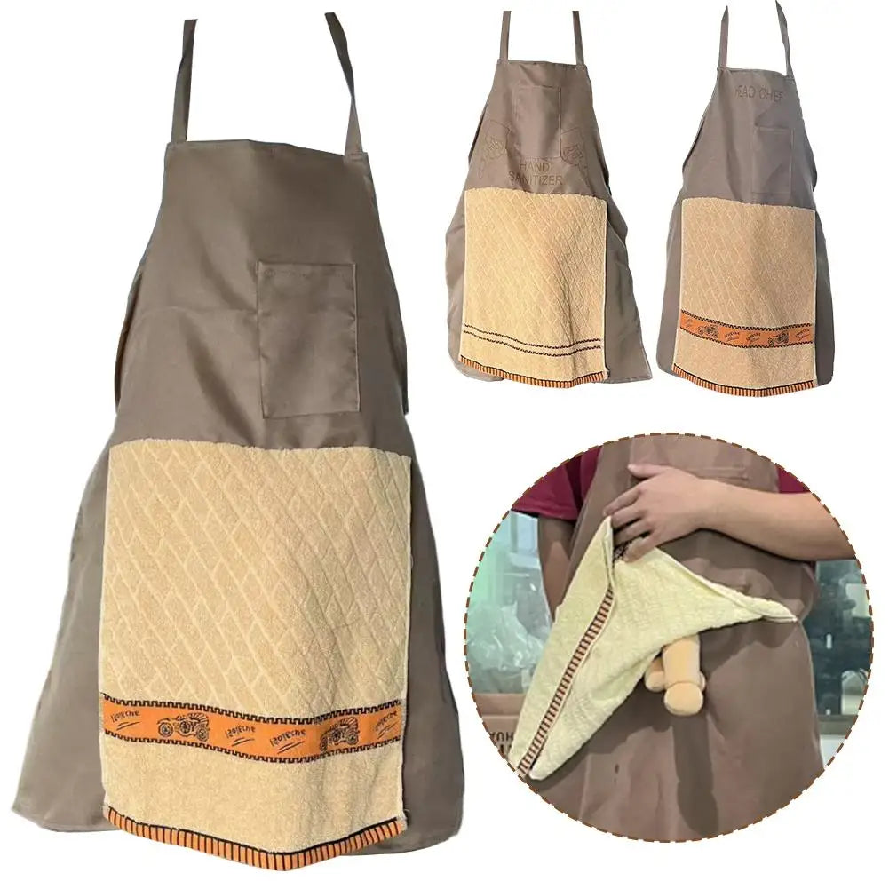 Novelty Chef Apron with Hand Towel Design & Front Pocket