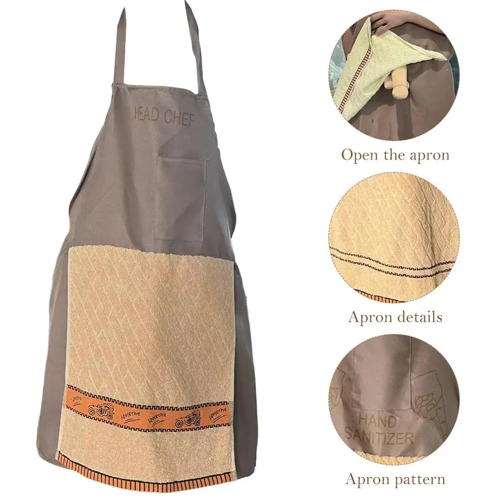 Novelty Chef Apron with Hand Towel Design & Front Pocket
