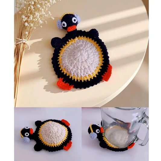 Handmade Crochet Penguin Coaster 🐧